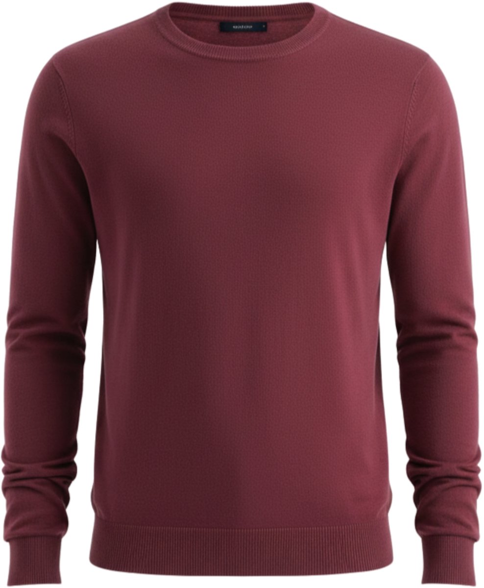 OMBRE Trui - Regular Fit - Viscose - Lange Mouw Wijnrood L