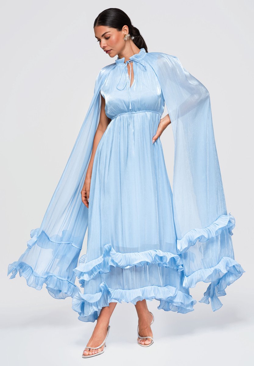 LARICA Jurk - Viscose - Mouwloos - Trekkoord Blauw M