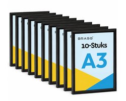 BRASQ Kliklijst A3 - Zwart - 25mm - Fotolijst - Kader - Posterlijst - Wissellijst - OMDOOS