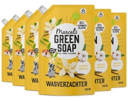Marcel's Green Soap Wasverzachter Navulling - Vanille & Katoen - 6 x 750ml - 180 wasbeurten