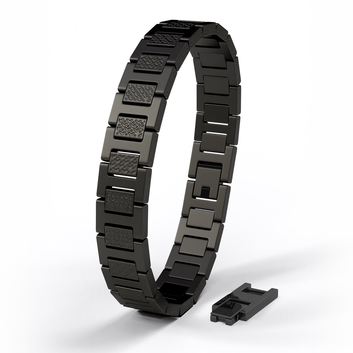 SERASAR | Premium roestvrijstalen armband voor heren [Power] | 316L chirurgisch staal | Waterdicht | Veilige sluiting | Zwart, 23 cm | Inclusief sieradendoosje