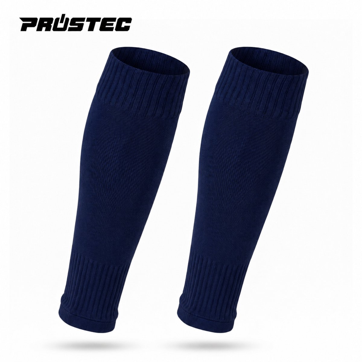 Prostec Voetbalsokken Zonder Voet - Sok Sleeve - Met Grip - 40-46 - Navy