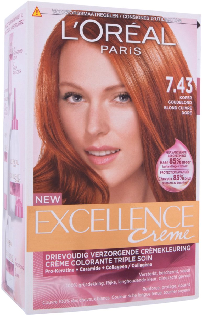 L’Oréal Paris Excellence Crème 7.43 - Koper Goudblond - Haarverf