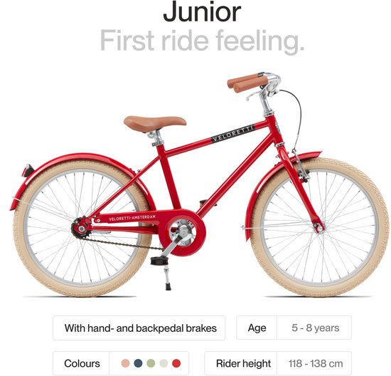 Veloretti Junior Kinderfiets - 20 inch - Rood - 5-8 jaar van Veloretti — afbeelding 4