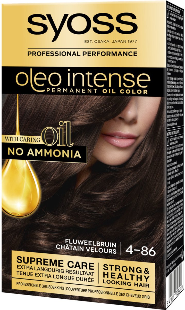 Bol.com Syoss Oleo Intense 4-86 Haarverf - Fluweelbruin - Permanente Haarkleuring - Ammoniakvrij - Met Voedende Oliën - 100% Gri... aanbieding