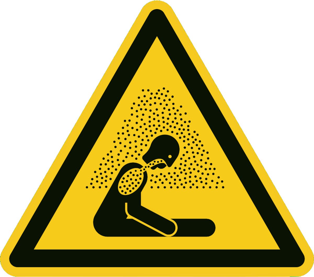 Waarschuwings/Gevaarssticker W041 – Ademhalingsgevaar – Sticker – 200x200 mm – NEN3011 – ISO 7010