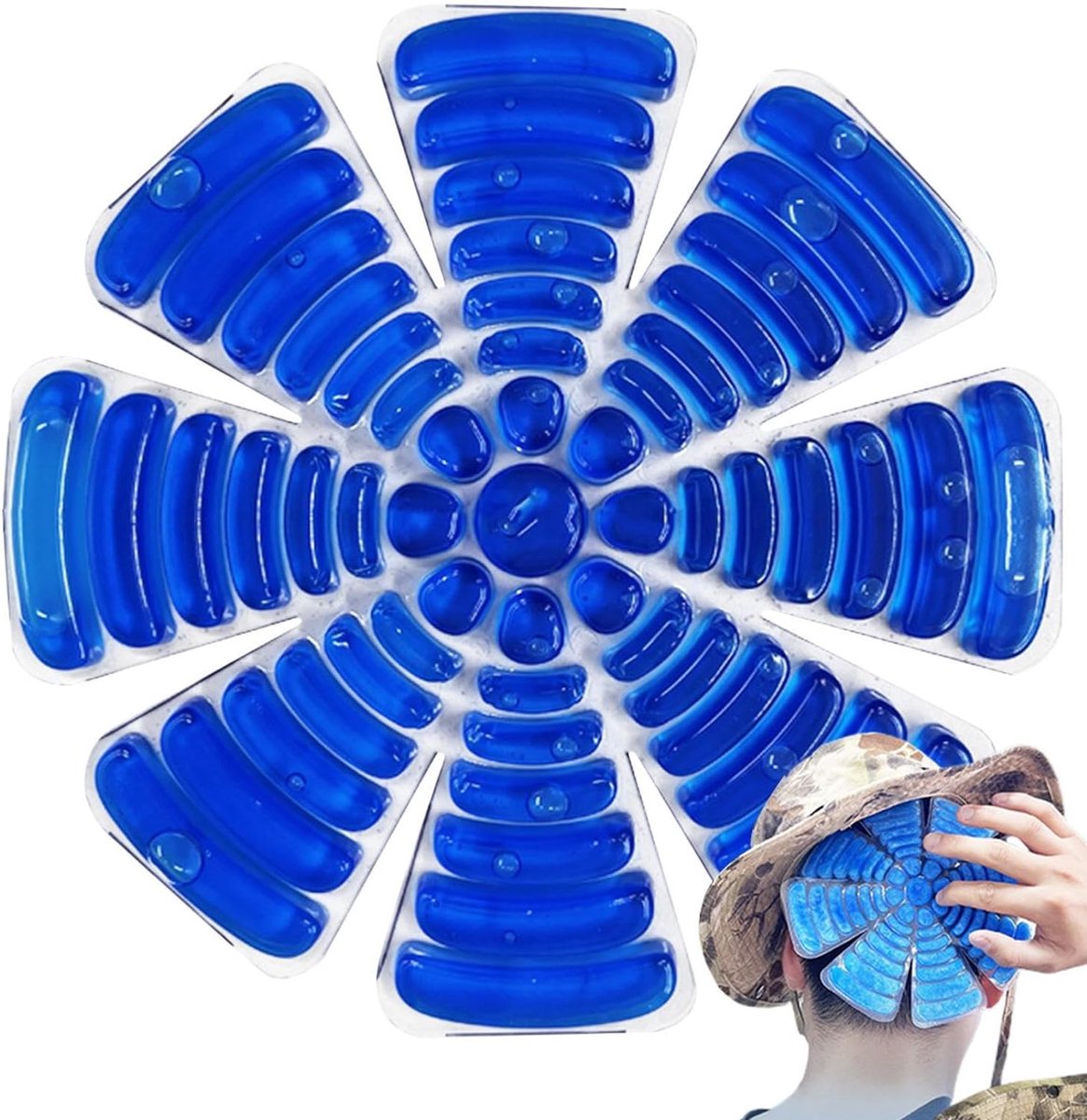 Helm Koelinzetstuk - Koelpad Hoed - Buitenactiviteiten Koeling - Geavanceerde Koeltechnologie - 2 Uur Koel - Blauw