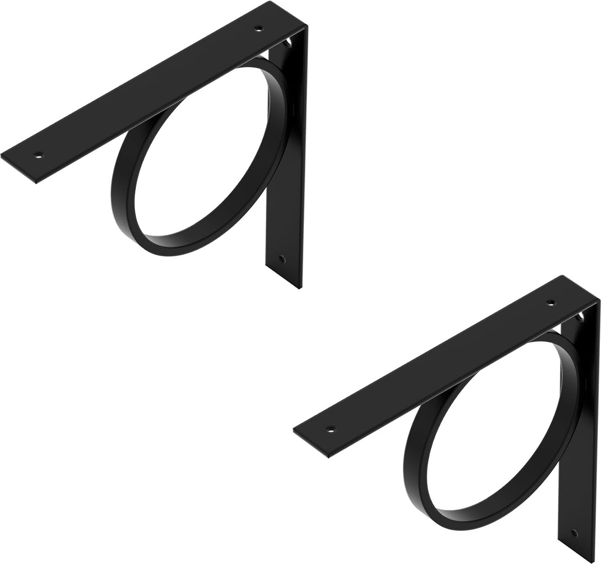 Plankdragers Set - Wandsteunen - Woonruimte Inrichten - Stevig Staal - 20.5 cm Diep - Zwart