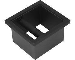 Koffiedikbak - Koffie afvalbak - Koffiedik uitkloppen - Platte mond ontwerp - 18.3 cm - Zwart