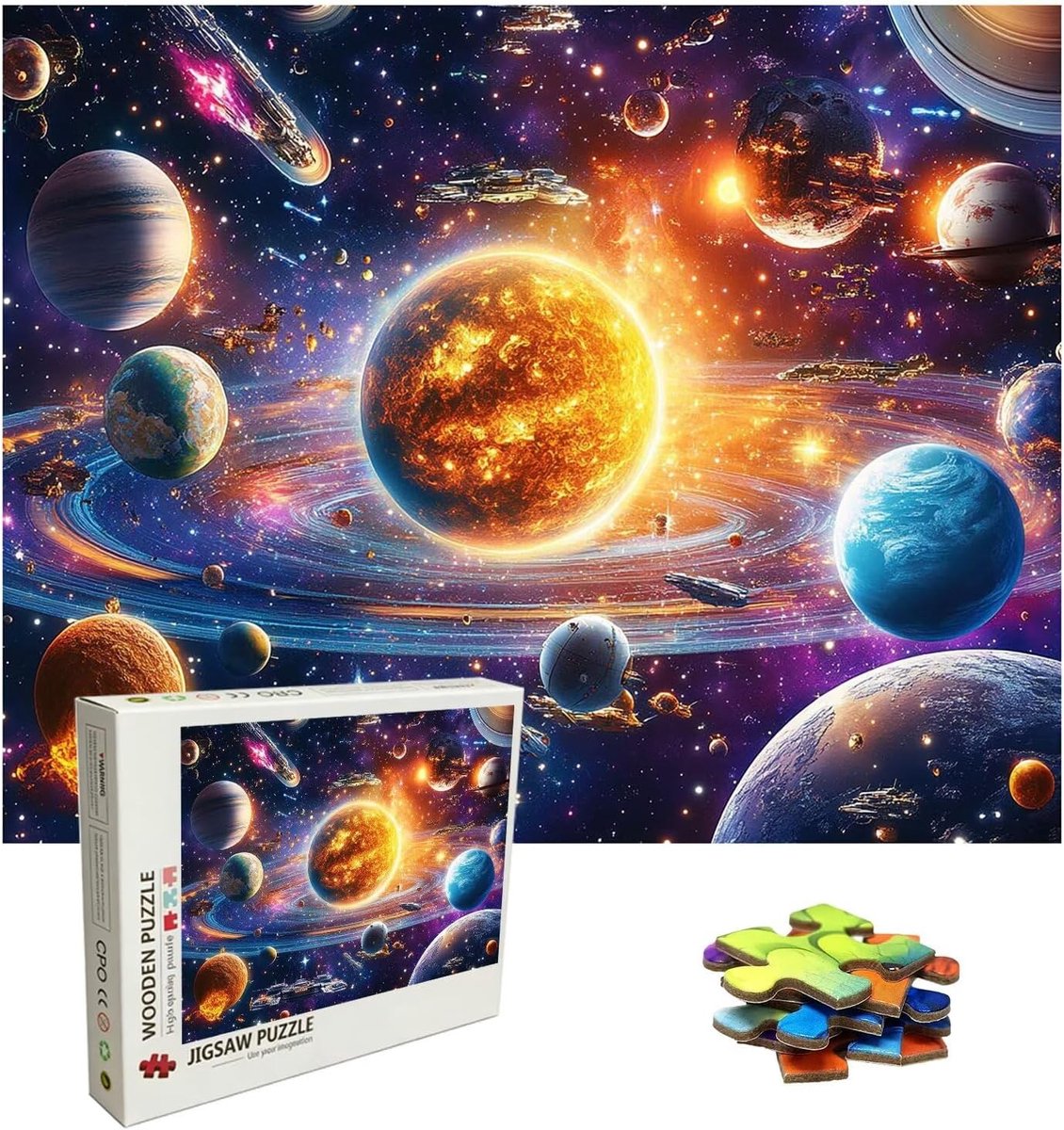 Houten Puzzel - Reuzenpuzzel Familie - Creatieve Ontspanning - 5000 Stukjes - 156 x 105 cm - Planet Design