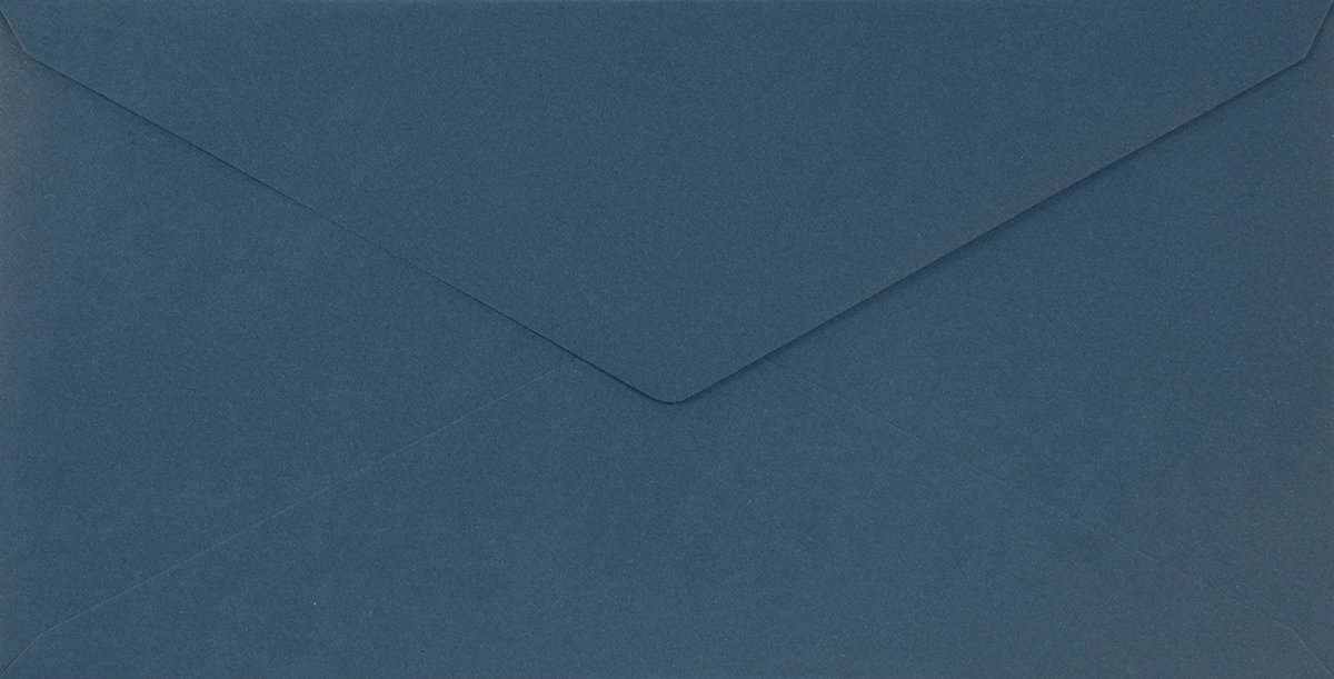 Gladde blauwe enveloppen A4 - 110 x 220 mm - 25 stuks - NK natgelijmde - 115 gram - Sirio Color - Netuno