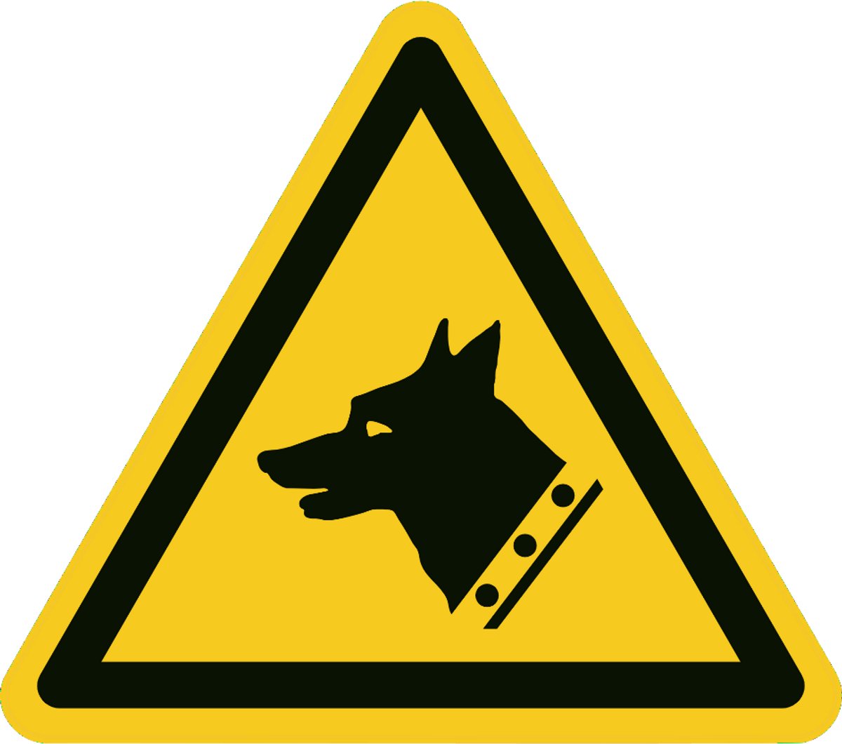Waarschuwings/Gevaarssticker W013 – Waakhond – Sticker – 200x200 mm – NEN3011 – ISO 7010