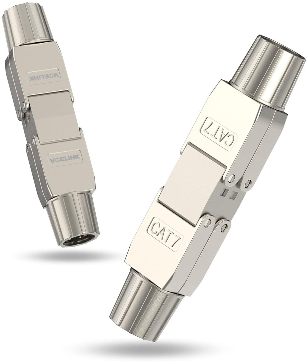 Netwerk Koppeling - RJ45 Connector - Internet Verbinding - Zonder Gereedschap - Cat7 Cat6a - Zilver