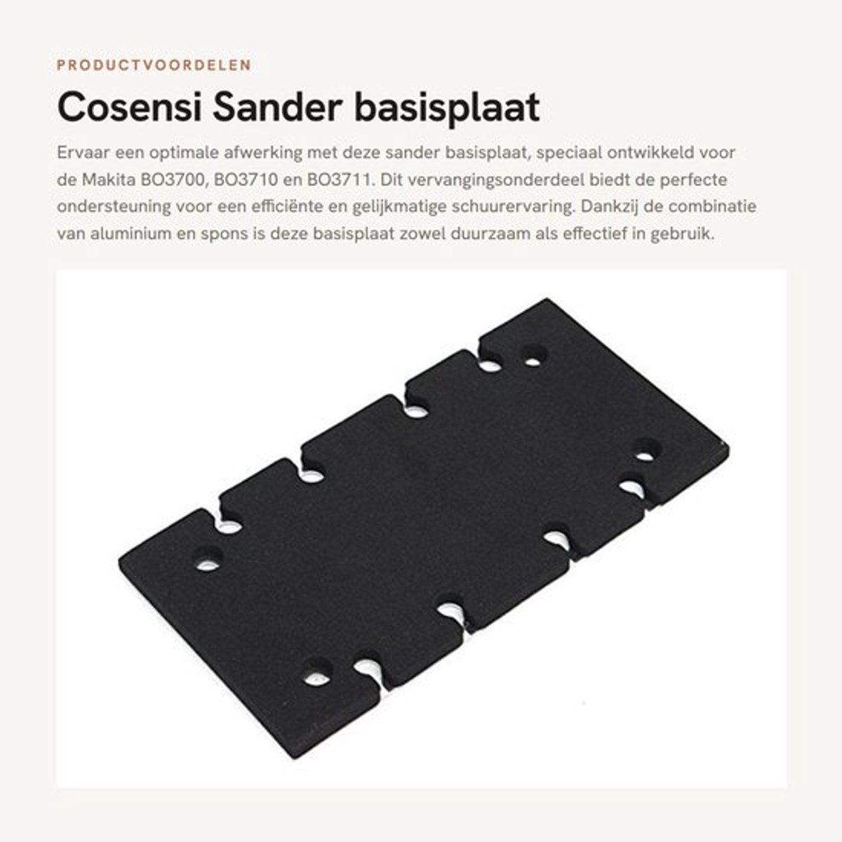Virtubuy - Sander basisplaat - Vervangingsonderdeel - Aluminium en spons - Geschikt