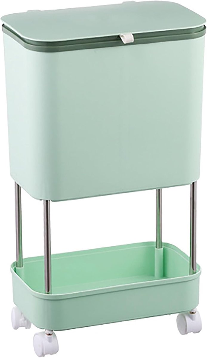 Compostbak Keuken - Afvalbak Keuken - Voedselresten Scheiden - Geurblokkerend Deksel - 34 x 21 x 34 cm - Groen
