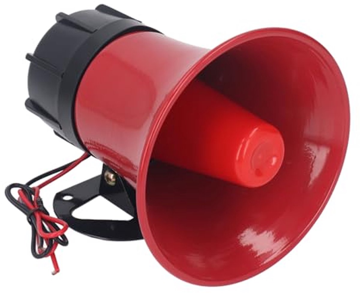 Industriële Sirene Alarm - Beveiligingshoorn Geluid - Slimme Waarschuwing - 120dB Hoog Volume - 30W - Zwart