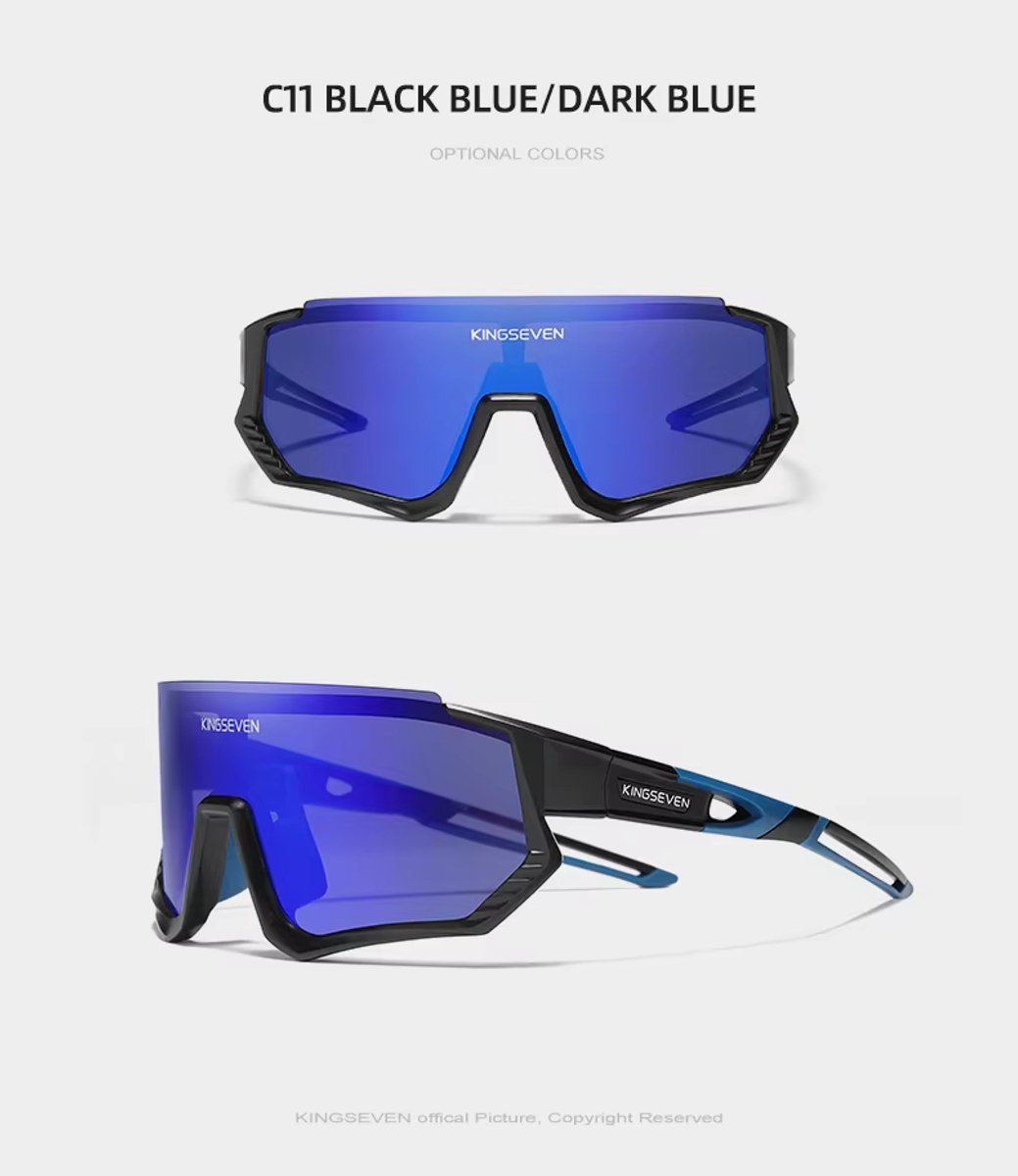 Kingseven Wielren Zonnebril UV400 – Blauw Spiegelglas