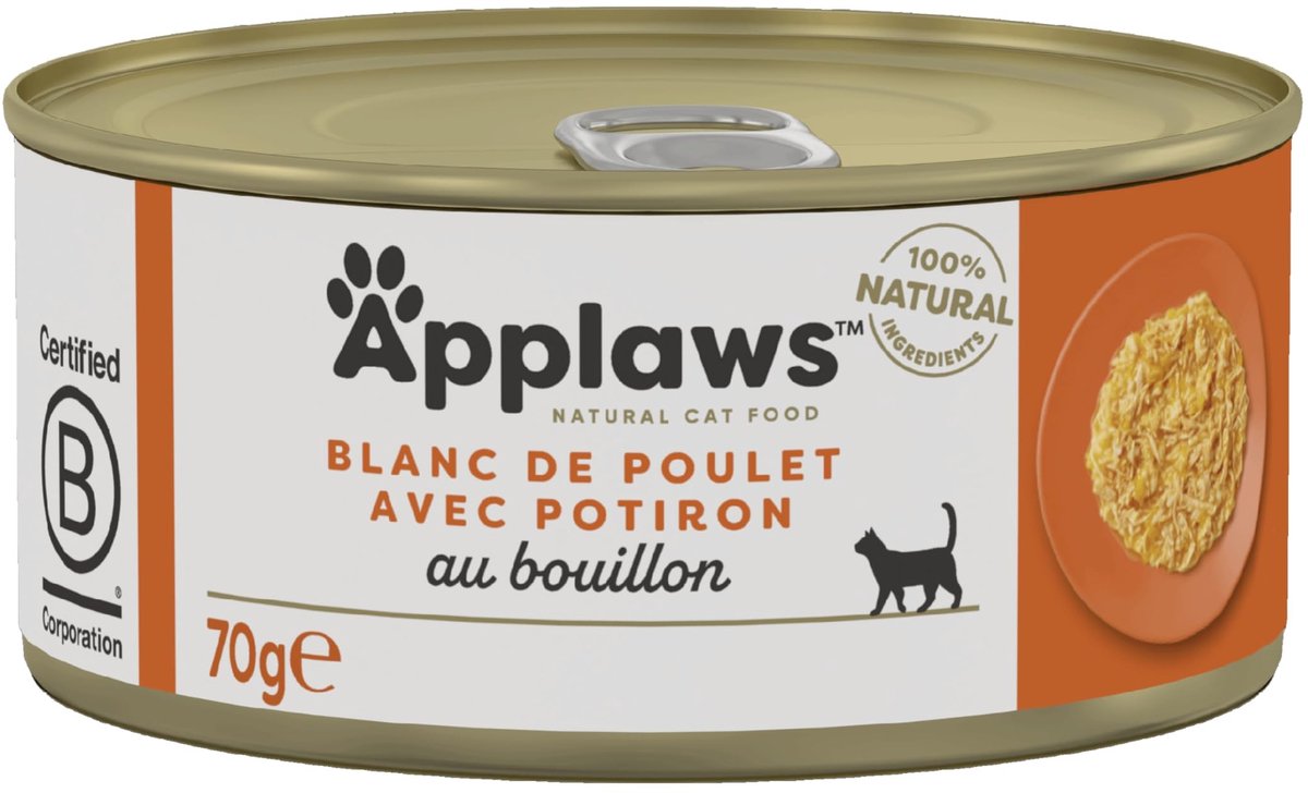 Solidchoice - Blikkenvoer voor Katten met Kip en Pompoen 24 x 70 g