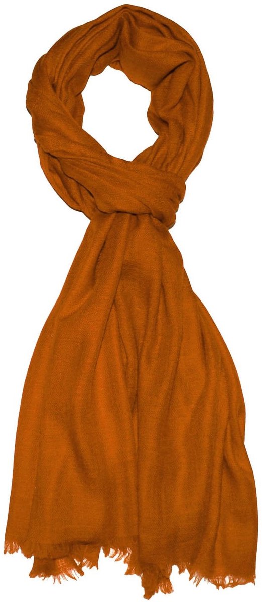 Luxe Sjaal van 100% Cashmere in Ocker Bronze