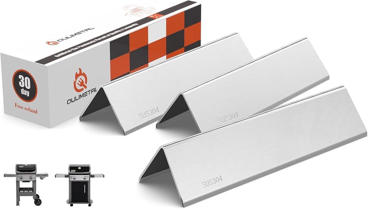 Solidchoice - Set van 3 RVS Flavorizer Bars voor Gasgrills