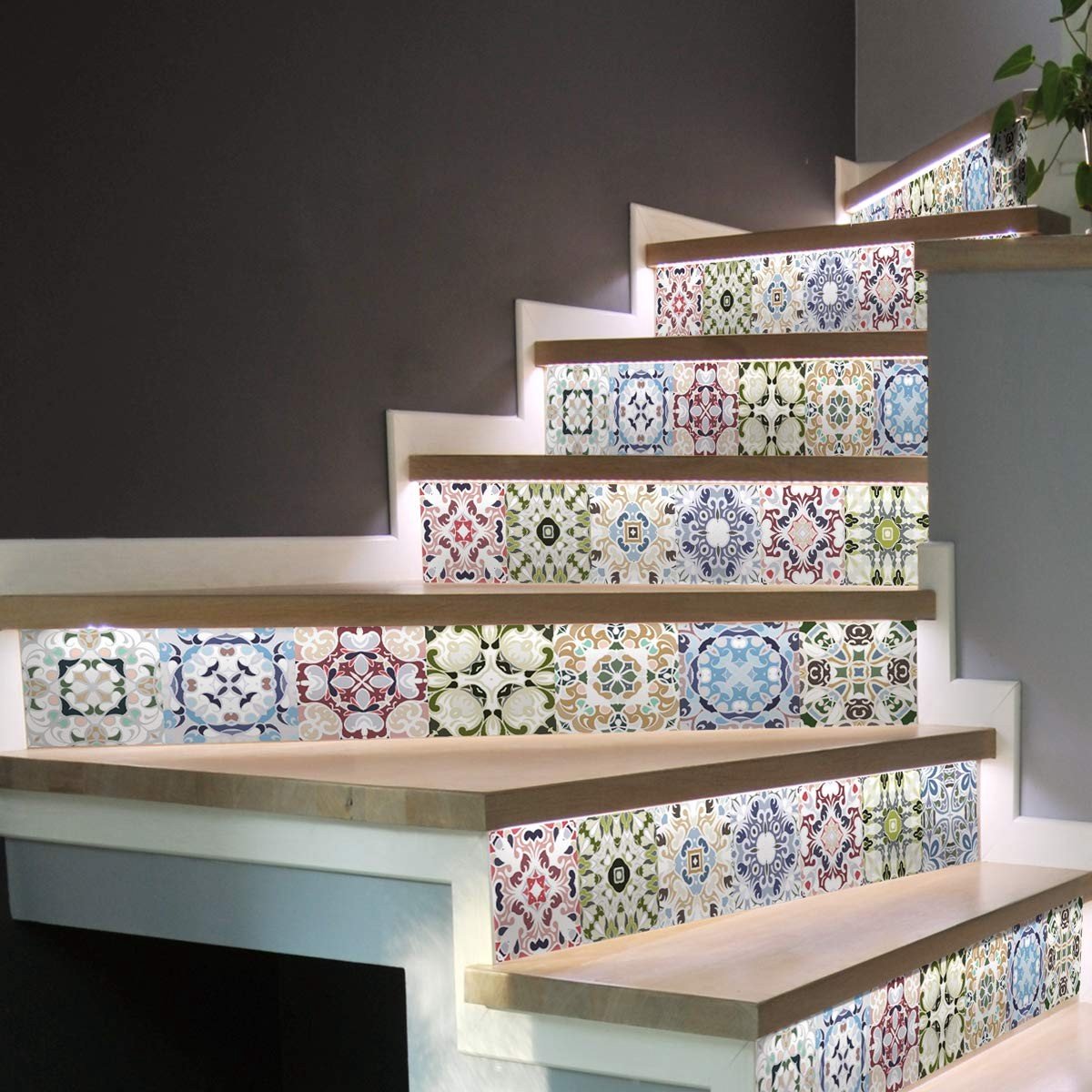 Solidchoice - Zelfklevende Stickers voor Trappen en Tegels 15 x 105 cm, Set van 6