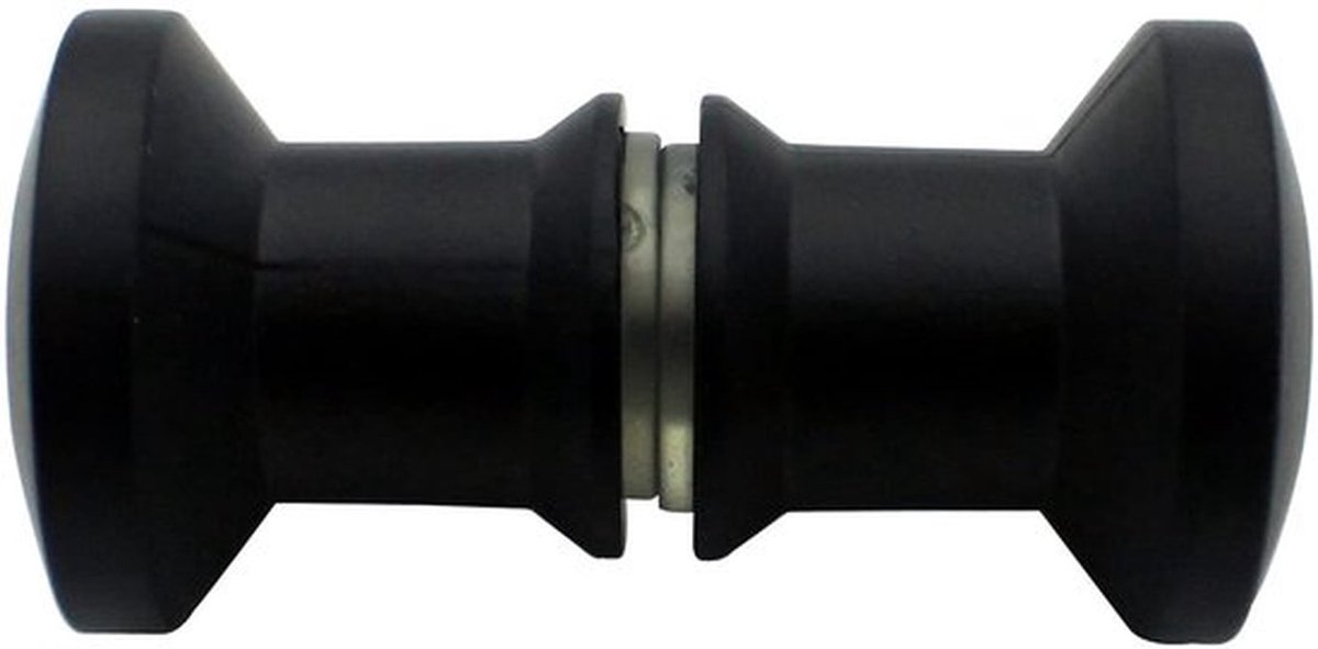 Douchedeur Greep Zwart Glas - Zinklegering - 60x30mm - Geschikt voor Glasdikte 4-12mm - Inclusief Montage Ringen - Doe-Het-Zelf Vervanging - Deurklink