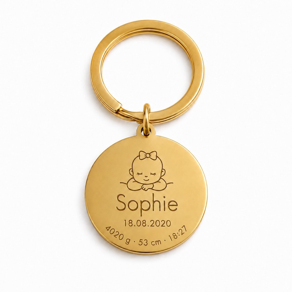 Sleutelhanger Mijn Baby Goud