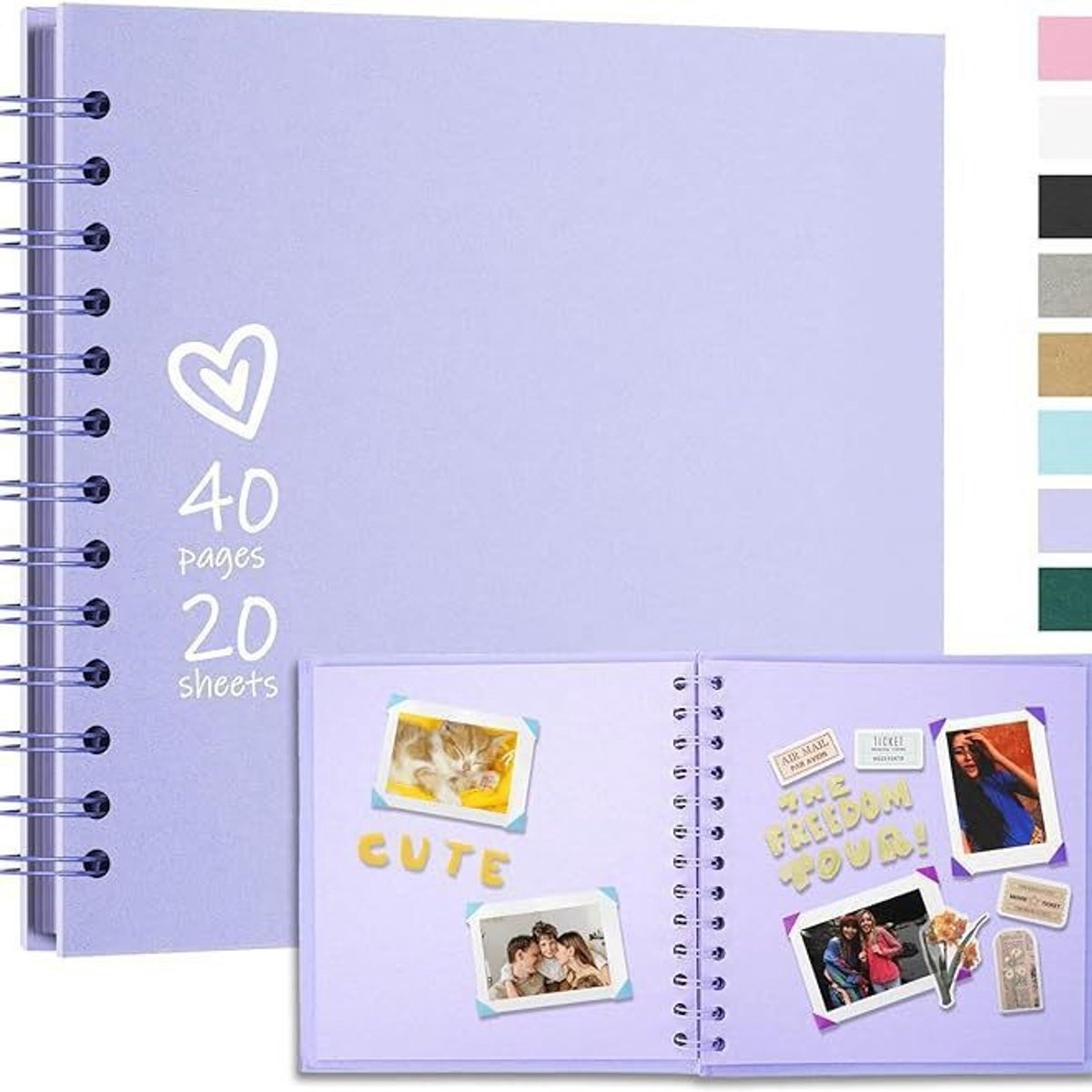 Fotoalbum - Fotoalbum insteekalbum - 7 inch - Spiraalalbum - Scrapbooking Boek - Fotoboek - Scrapbook - Plakalbum - Plakboek - Fotoalbum insteek - Fotoalbum klein - Fotoboek plakalbum - Baby Album - Fotoboek insteekalbum - DIY Scrapbook Album - Paars
