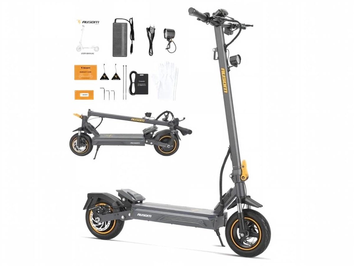 Ausom‑K20‑VMP‑Single‑Motor‑Elektrische‑Step‑Donkergrijs‑1100W‑648Wh‑70km‑Bereik‑NFC‑Ontgrendeling‑EU‑stekker