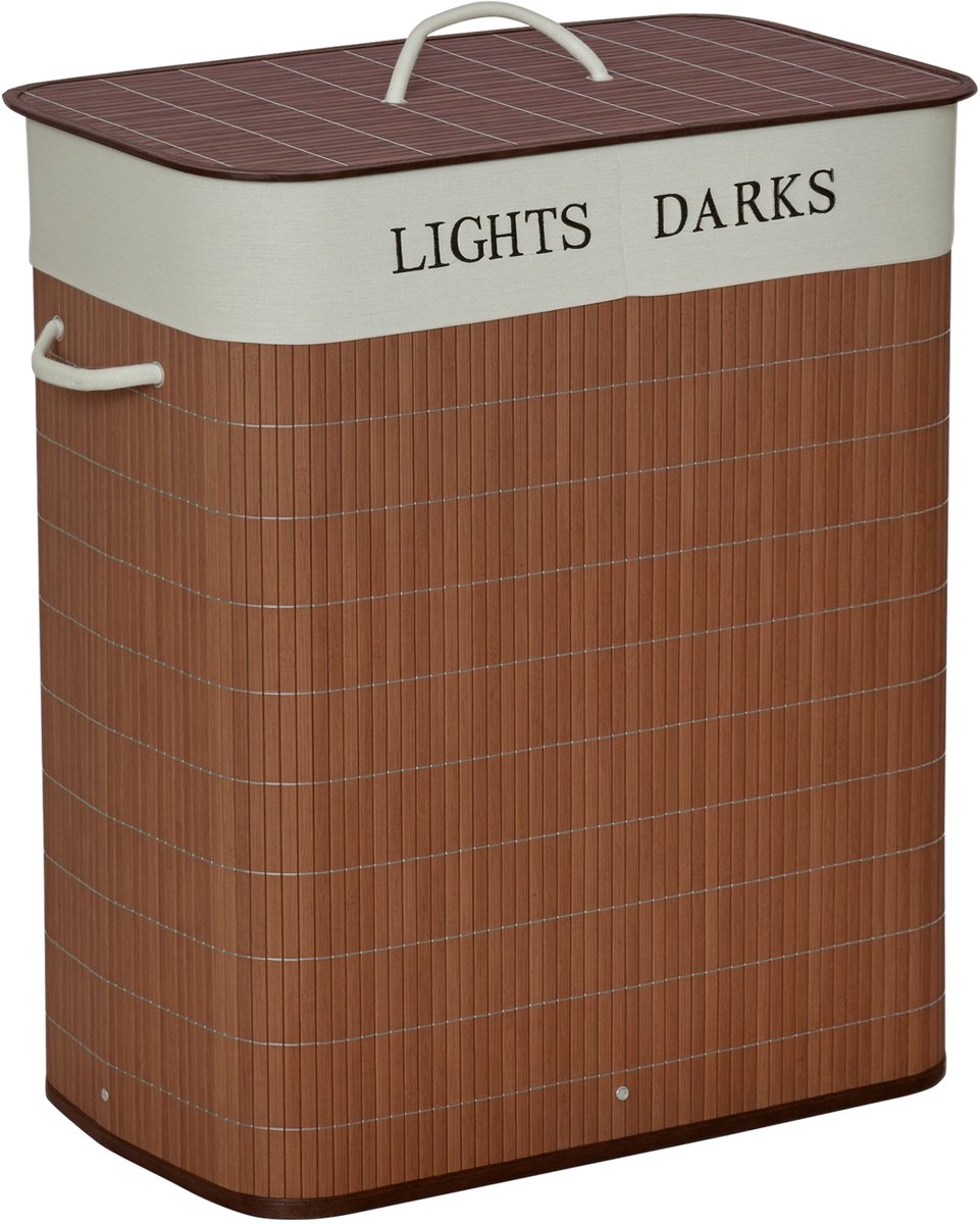 HOMCOM Wasmand - Bamboe - 52x32x63cm - Bruin