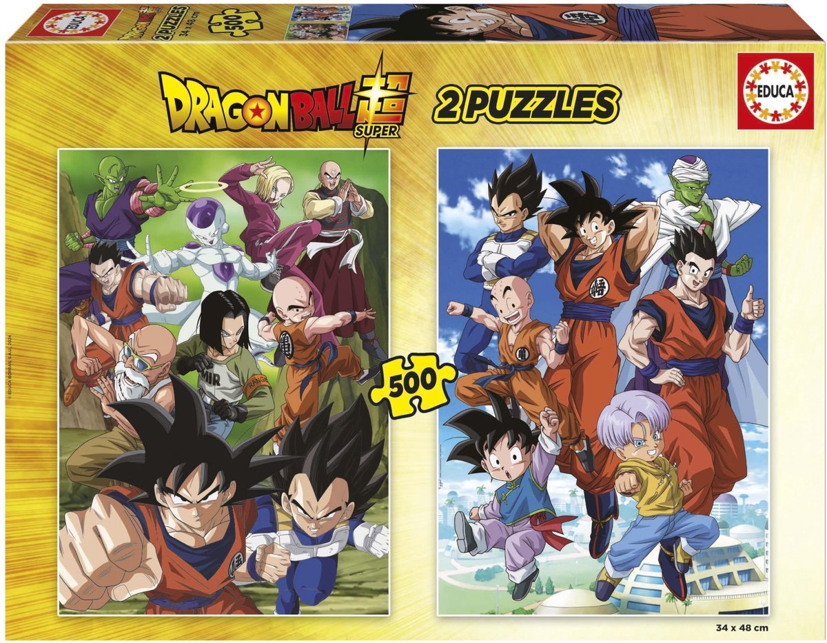Solidchoice - Dragon Ball 2x 500 Stukken Puzzel voor Volwassenen en Kinderen vanaf 11 Jaar