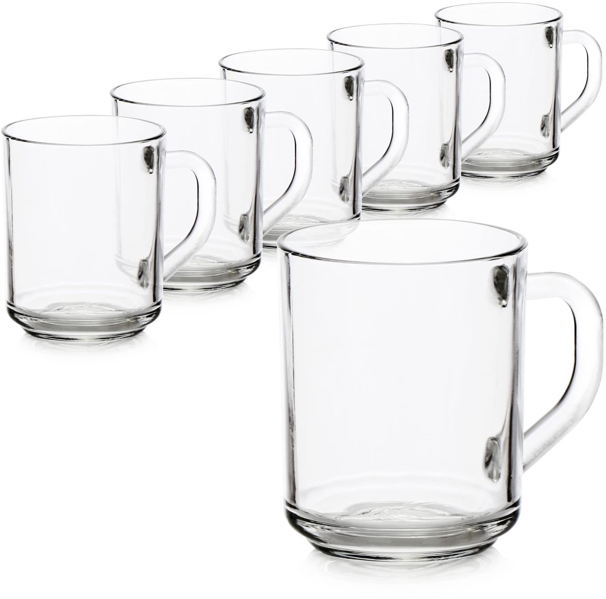 Solidchoice - Set van 6 Theeglazen met Handvat voor Warme Dranken
