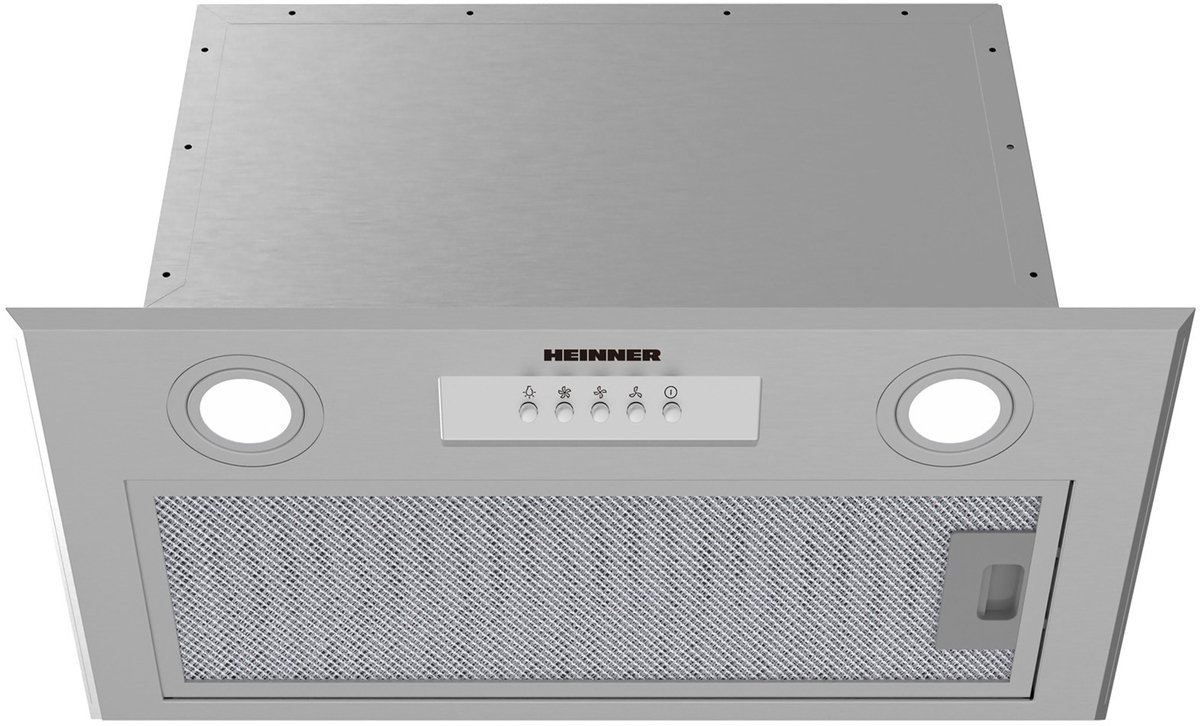 Heinner HBIH-MD600IX Inbouw Afzuigkap 52 cm – 610 m³/u – 3 Standen – 215 W Motor – 2× 1,5 W LED Verlichting – RVS – 5 Jaar Garantie