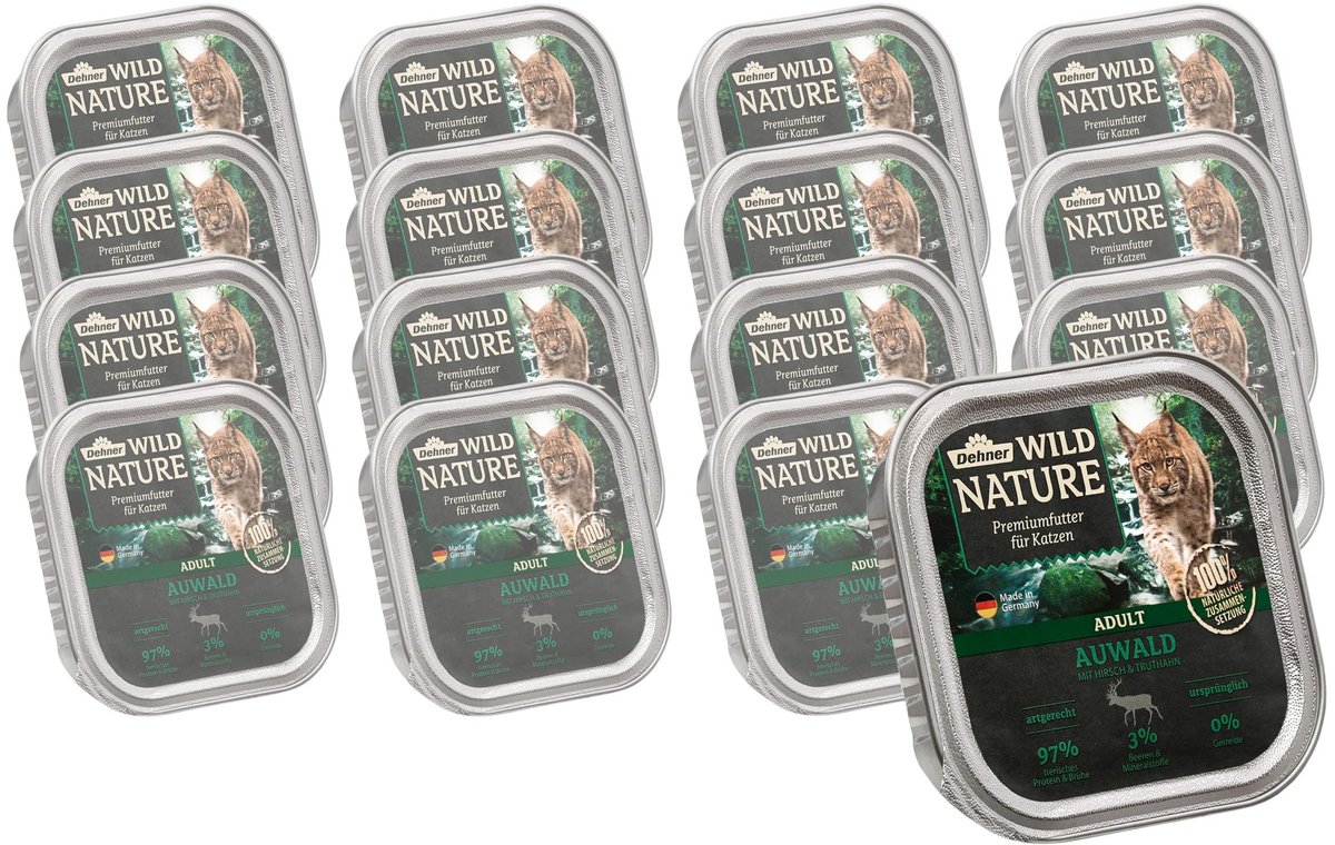 Solidchoice - Wild Nature Natvoer voor Volwassen Katten met Hert en Kalkoen, 16 Bakjes