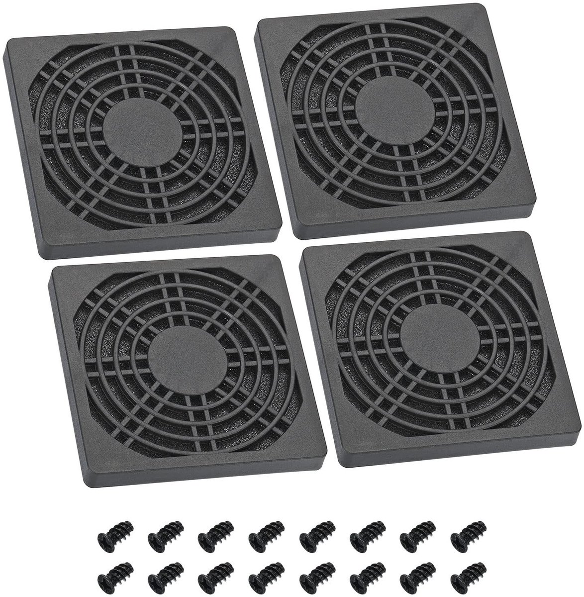 Solidchoice - 80mm Ventilatorfilter met Schroeven - Set van 4 Stuks