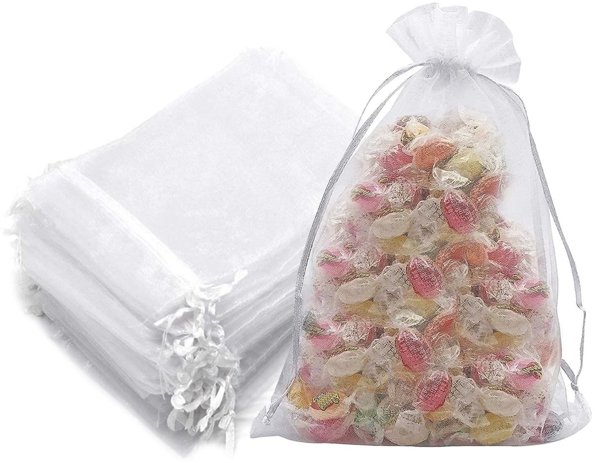 Solidchoice - Set van 30 Organza Tassen 20 x 30 cm voor Cadeaus en Feestjes
