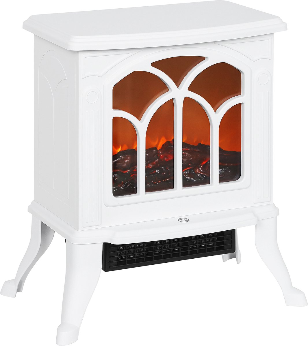 HOMCOM elektrische haard - Metaal - 37,3 x 23,1 x 44 cm - Wit