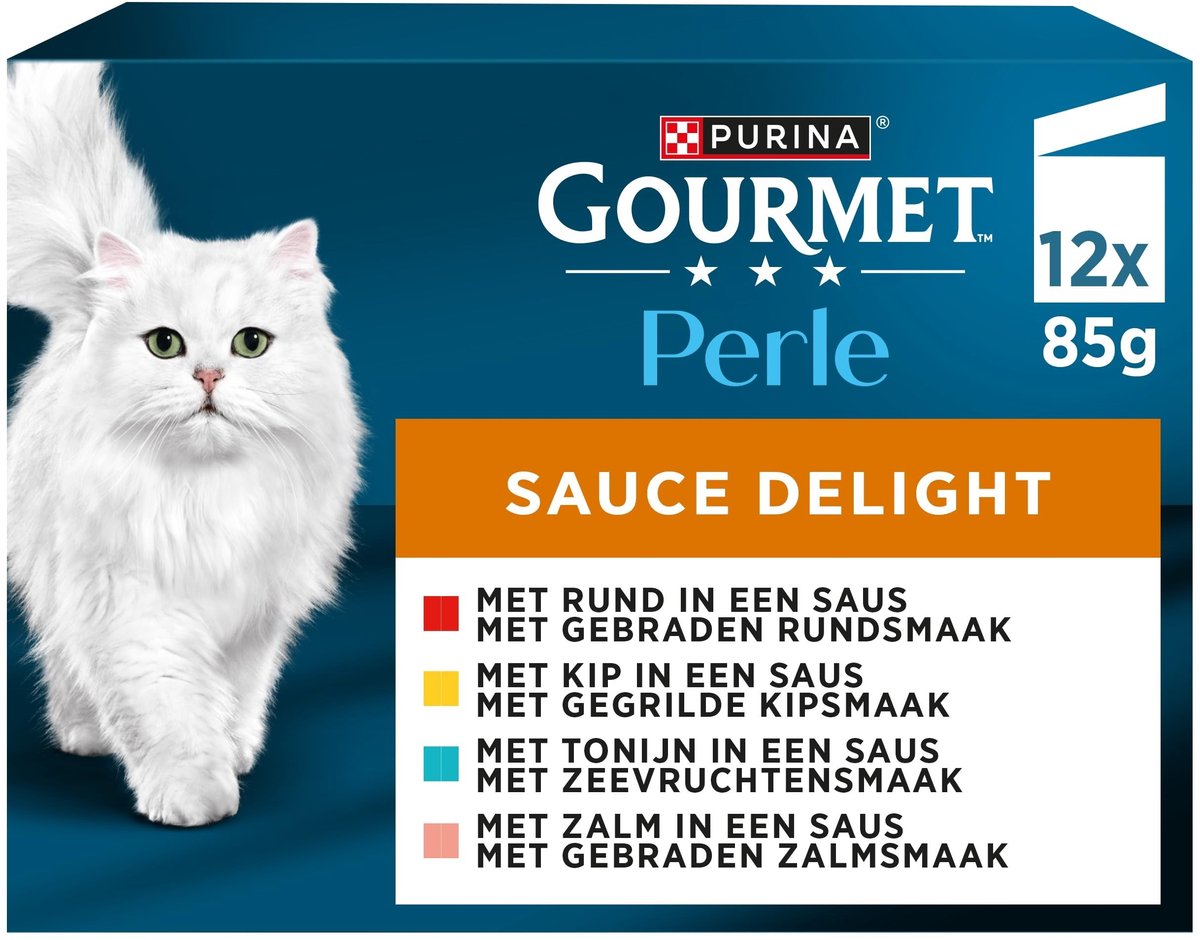 Solidchoice - Natvoer met Kip, Rund, Zalm en Tonijn in Saus, 12 x 85g