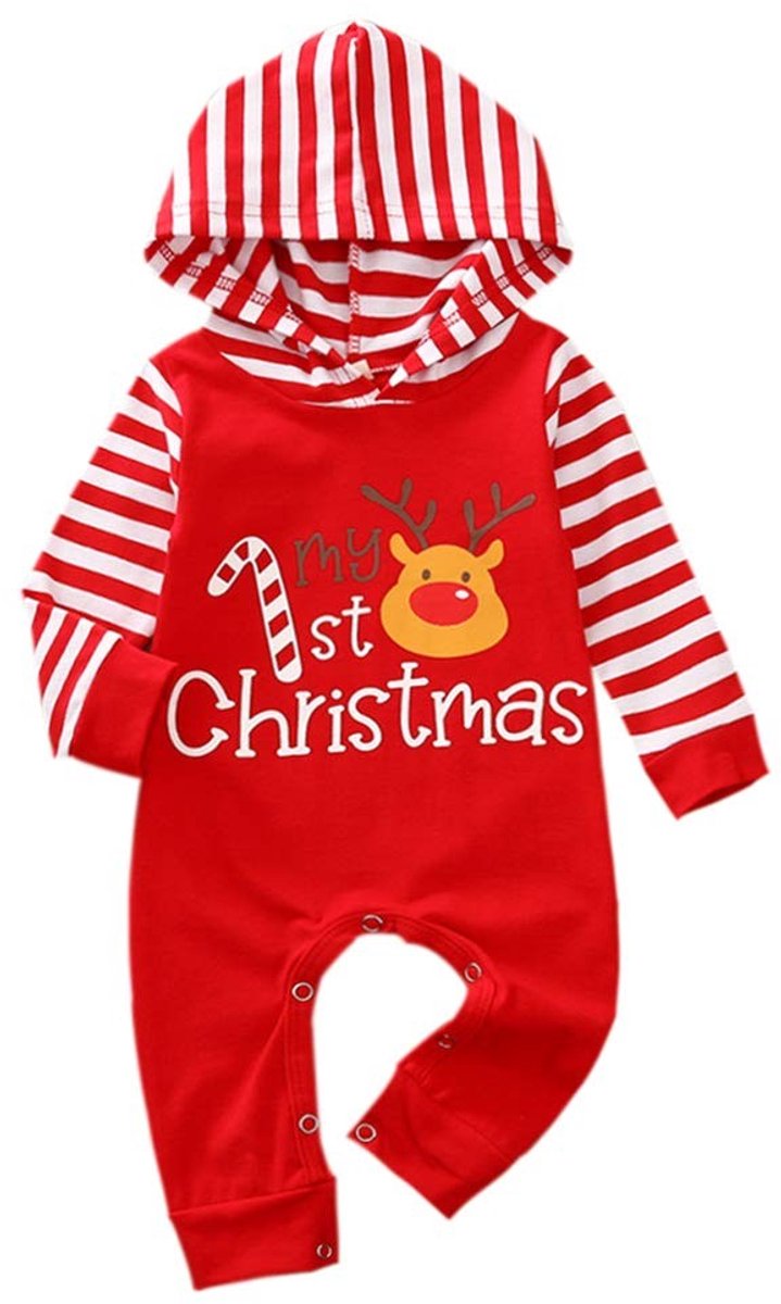 Solidchoice - Baby Jongenskleding Kerst Romper Jumpsuit Rood