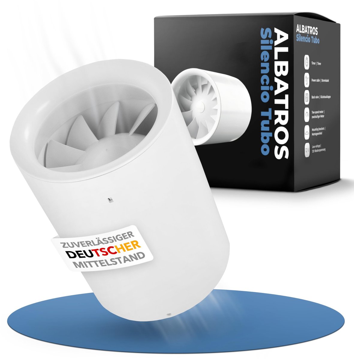 Solidchoice - Silencio Tubo Ventilator 125mm voor Badkamers en Keukens