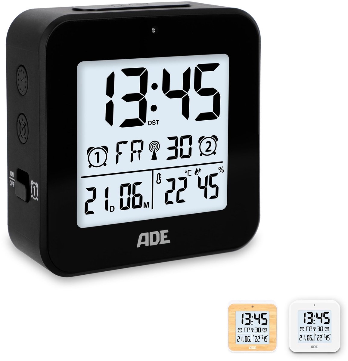 Solidchoice - Digitale Alarmklok met Radio en Snooze Functie, Zwart