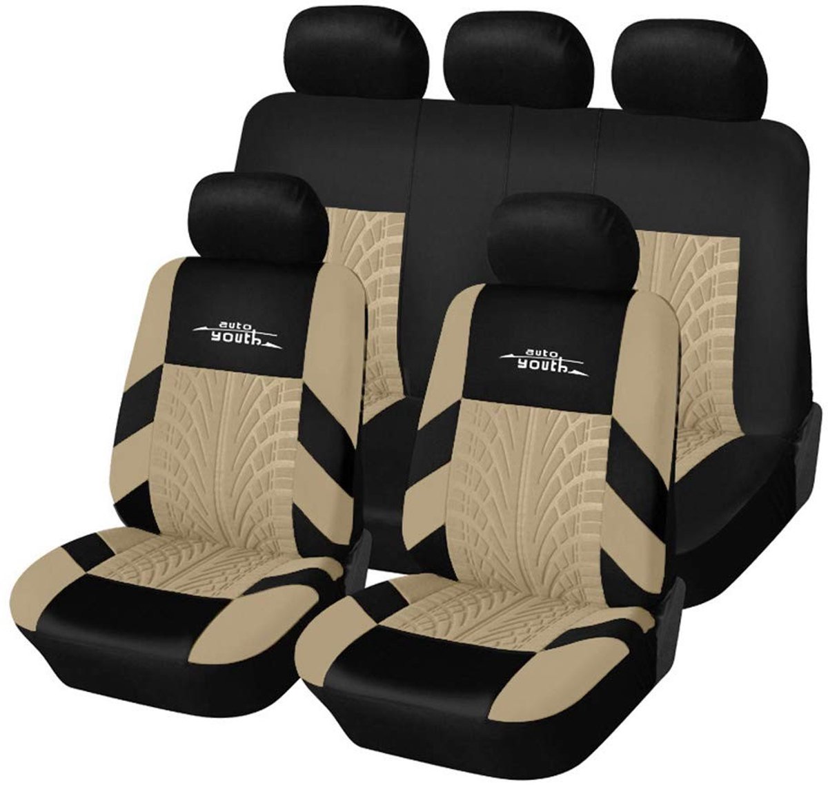 Solidchoice - Universele Auto Zitbekleding Set met Modern Design en 9 Stukken