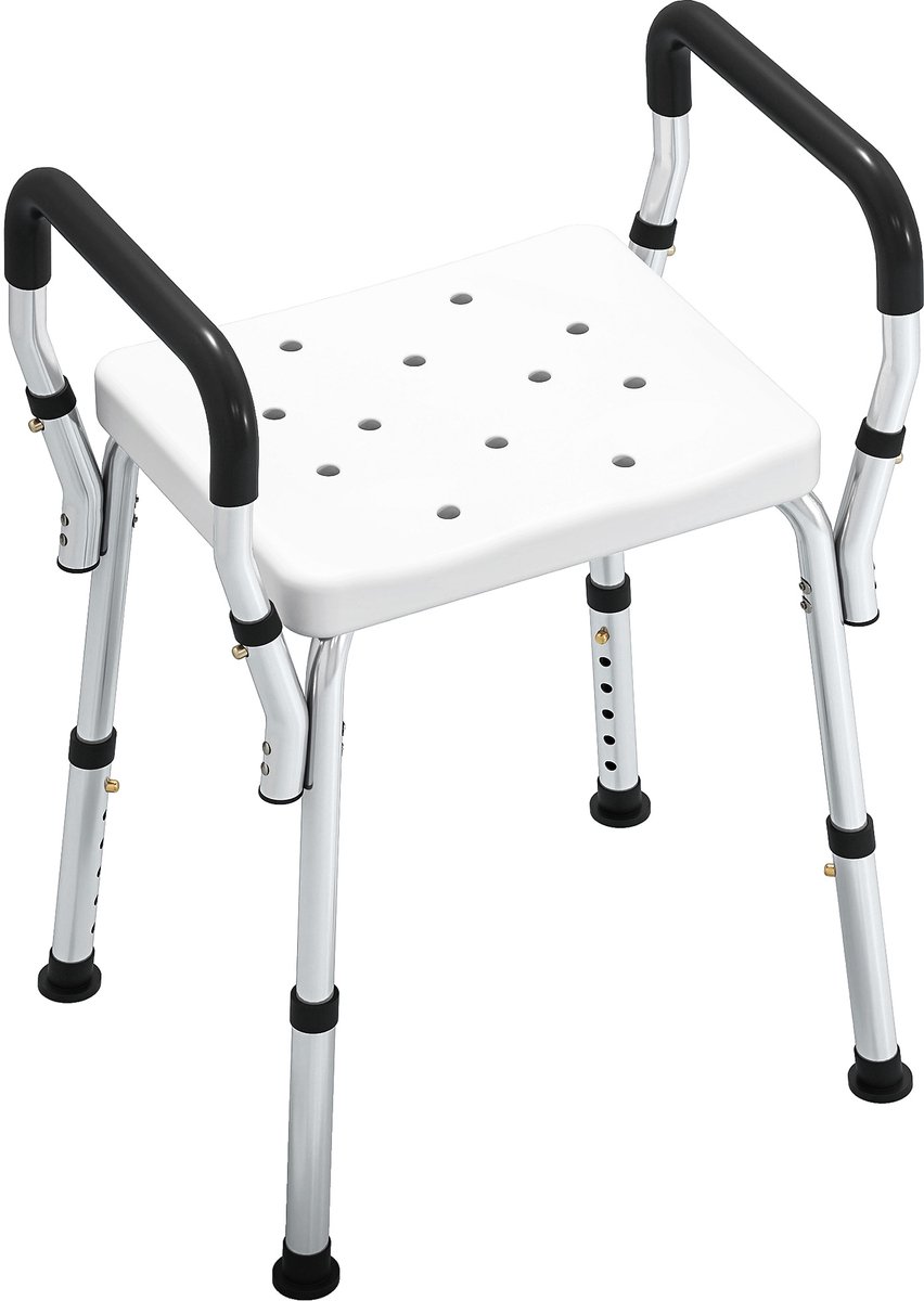 HOMCOM douchekruk - aluminium - 52x45x69cm - wit