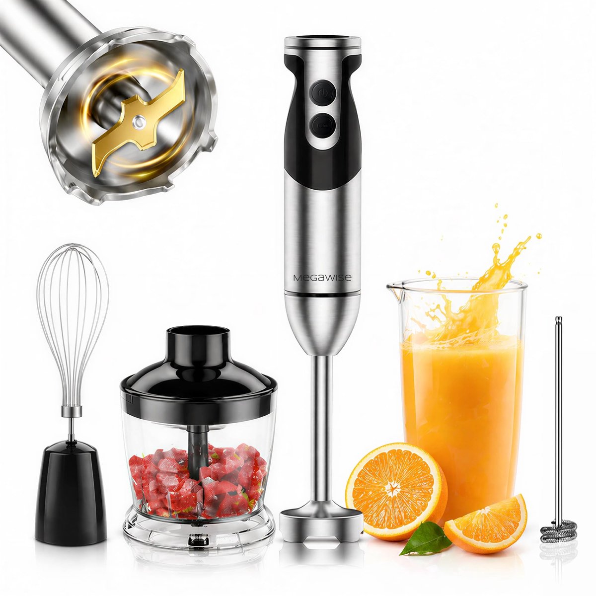 Solidchoice - Handblender 800W met 12 Snelheden en Accessoires