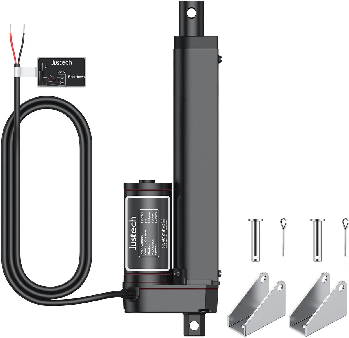 Solidchoice - 1500N 150mm Lineaire Actuator met 10mm/s Snelheid