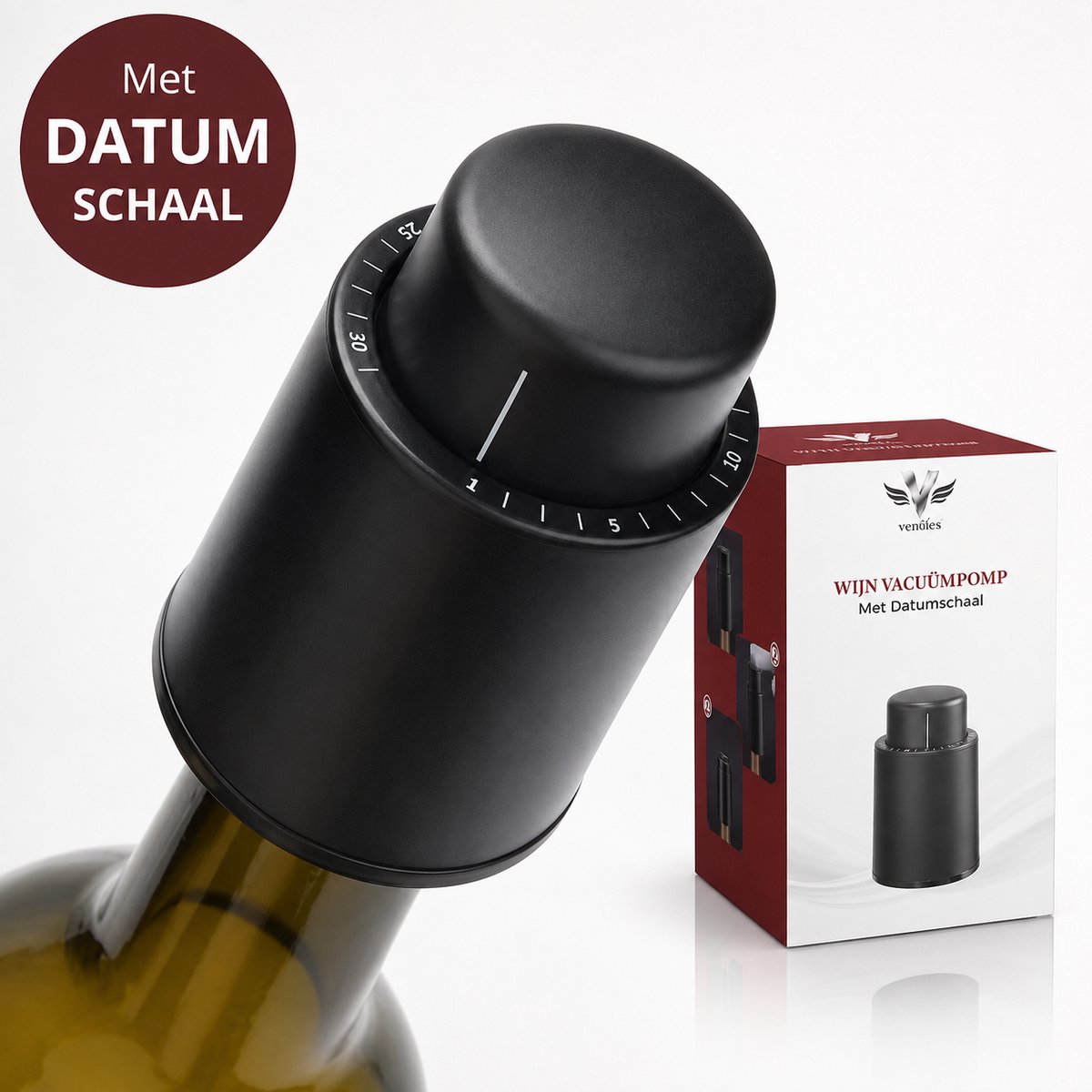 Vestifex wijnvacuumpomp met datumschaal 2026