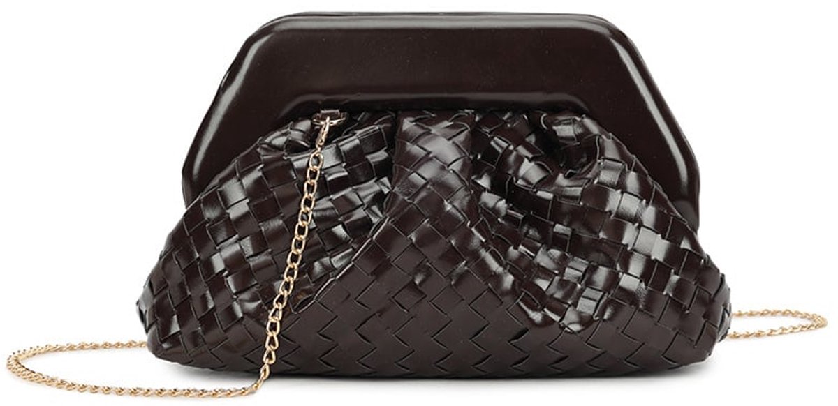 Giuliano kunstlederen gevlochten clutch Philine - Dames - Koffie