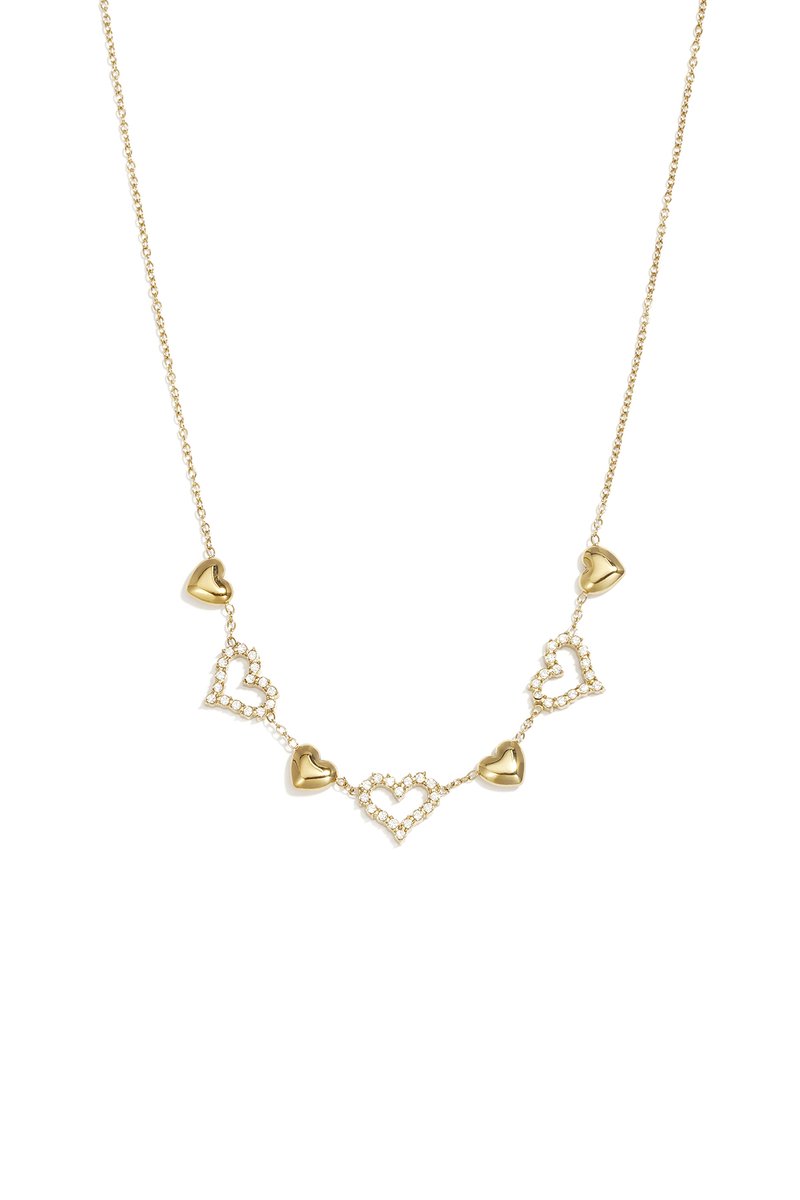 Sierlijke Schakelketting met Tijdloos Hartmotief – RVS - Goud