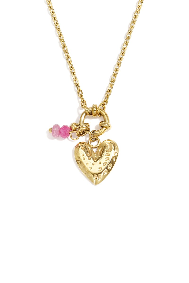 Liefdevolle Schakelketting met Subtiel Hartmotief – RVS - Goud