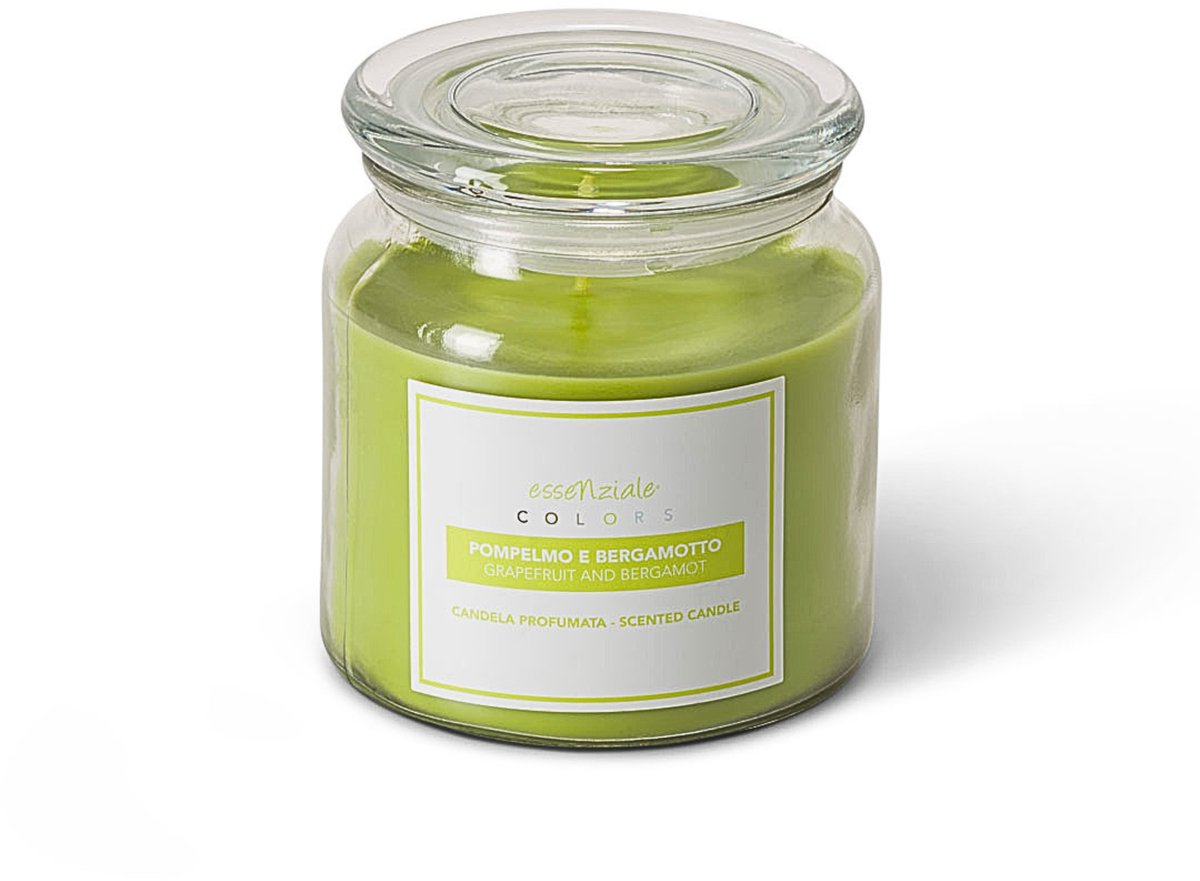 Geurkaars Bergamot - 400 gram - met Bergamot & Witte Bloemen - 80 Branduren